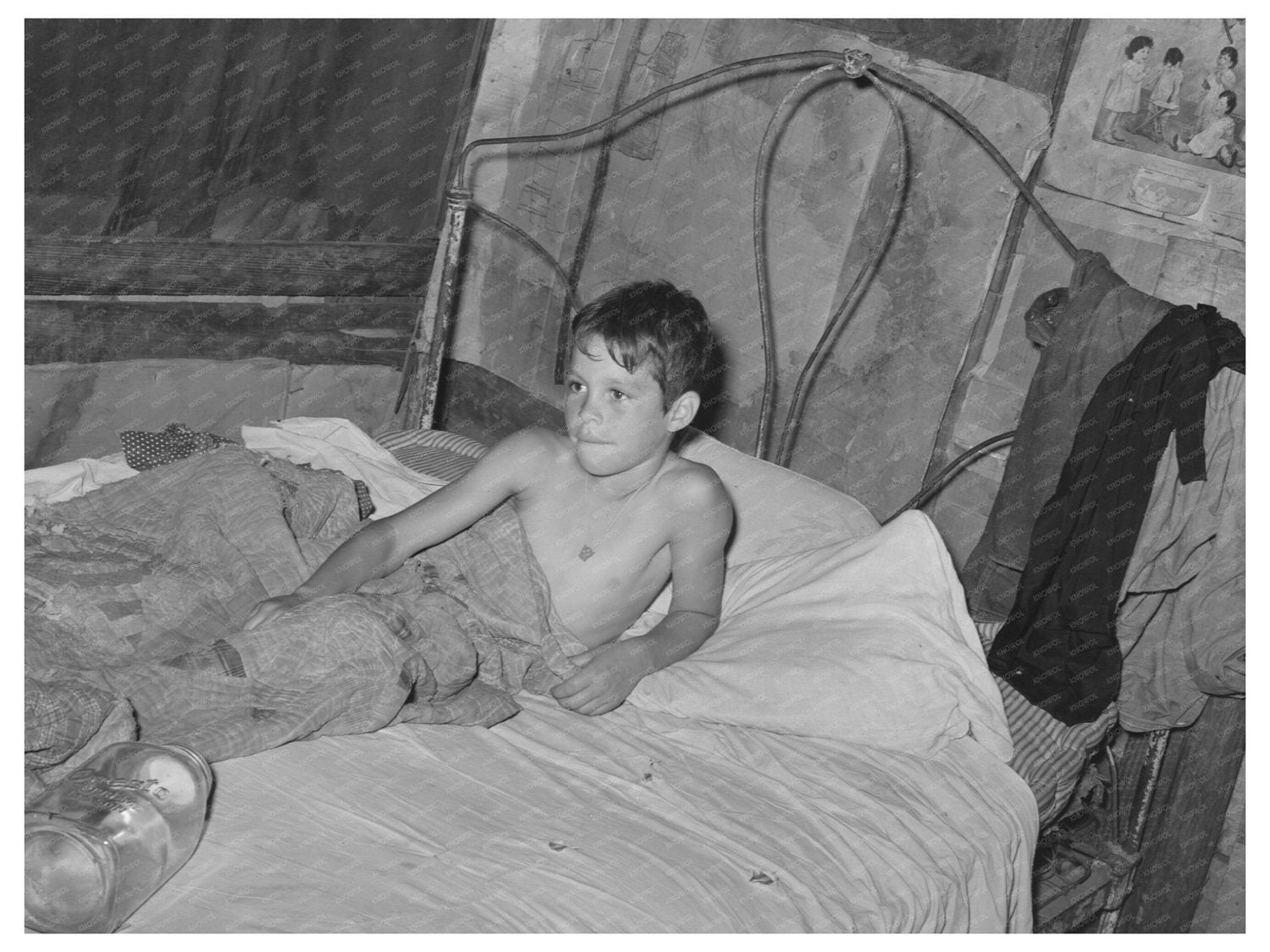Migrant Family Life in Oklahoma June 1939 Black and White Photo