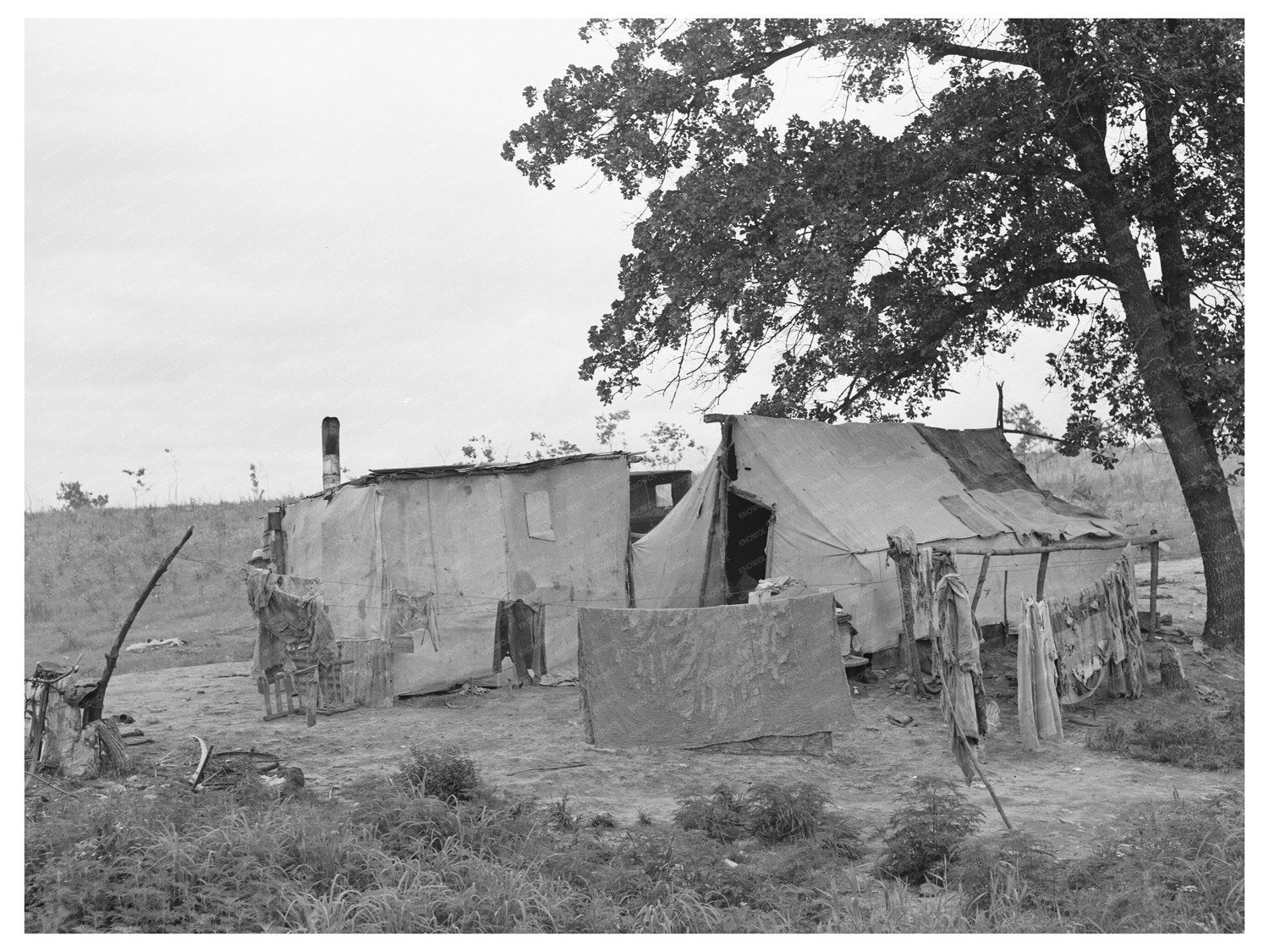 Vintage Home of Itinerant Laborer in Spiro Oklahoma 1939