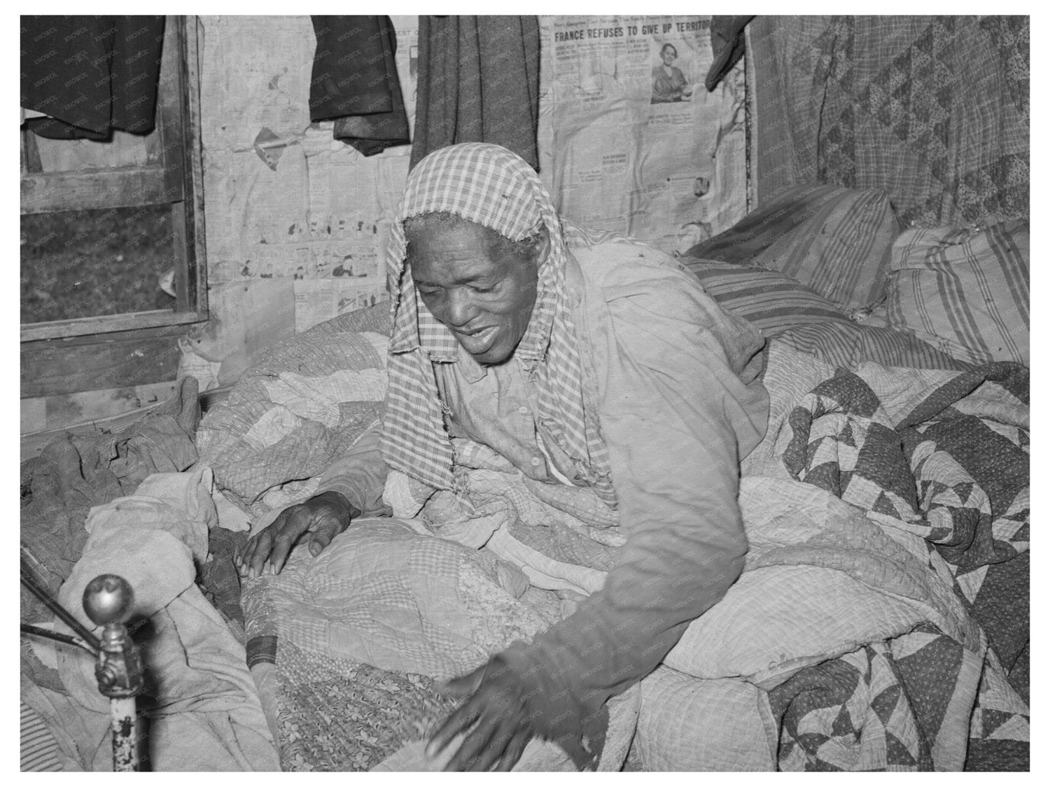 Elderly Woman in Bed Wagoner County Oklahoma 1939