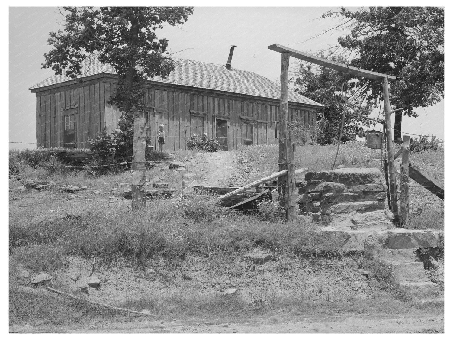 Tenant Farmer Home and Well Sallisaw Oklahoma 1939