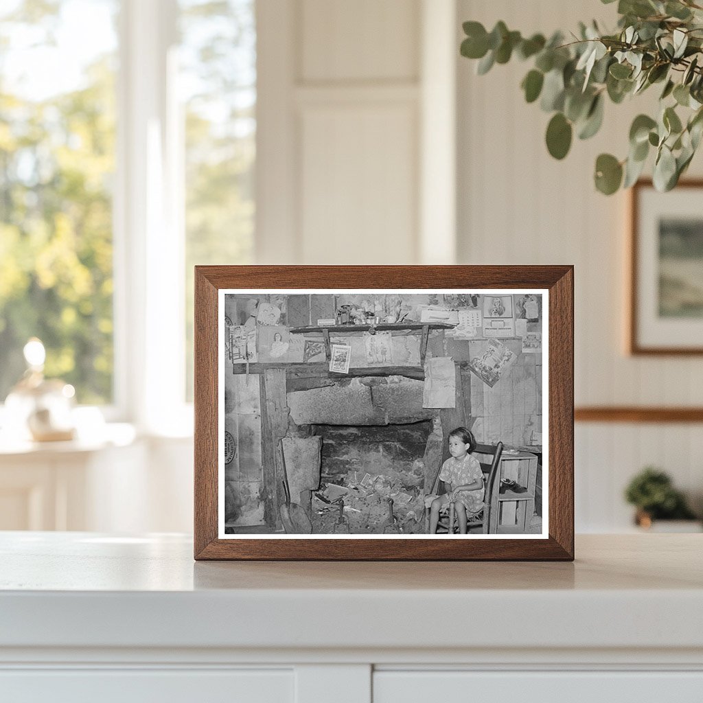 Indian Child by Mantelpiece Sallisaw Oklahoma 1939
