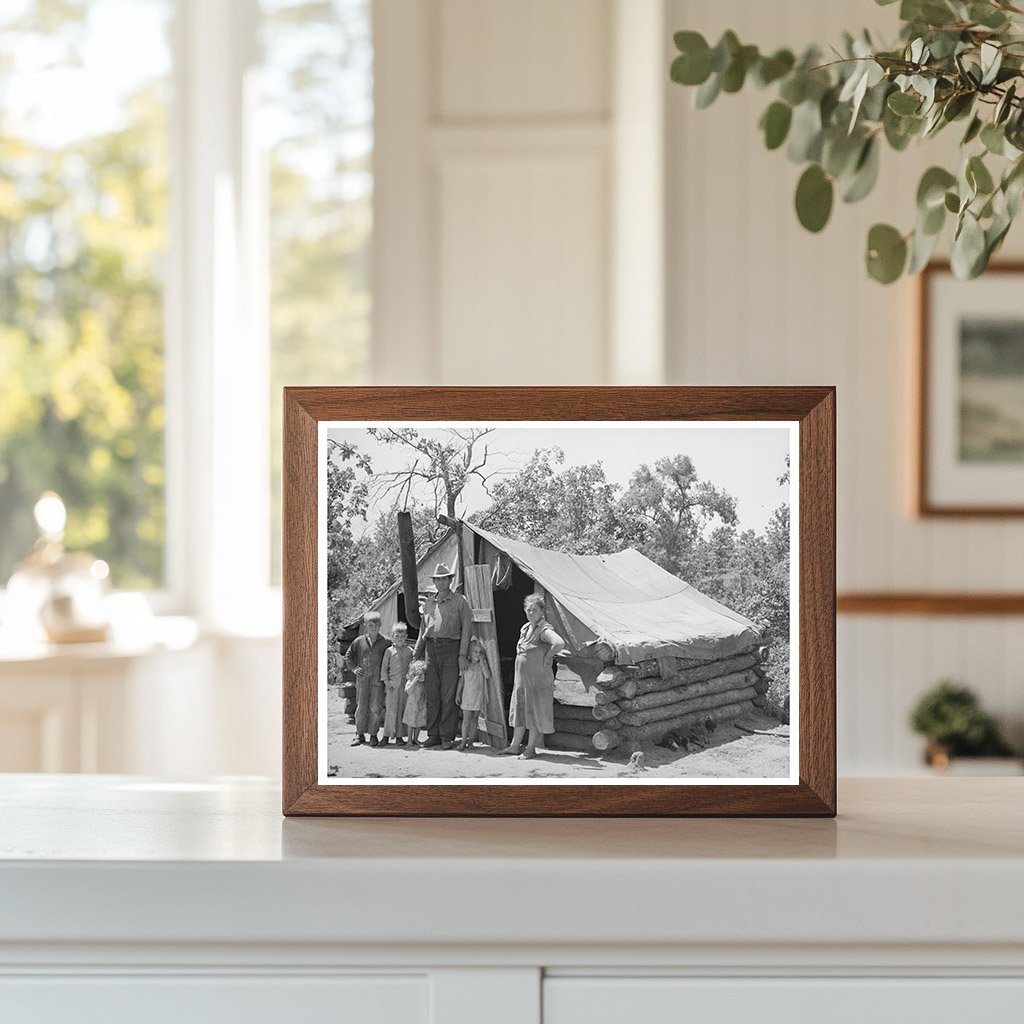 Family with Goat Dairy in Tent Home Sallisaw Oklahoma 1939