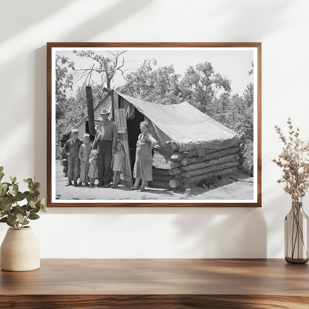 Family with Goat Dairy in Tent Home Sallisaw Oklahoma 1939