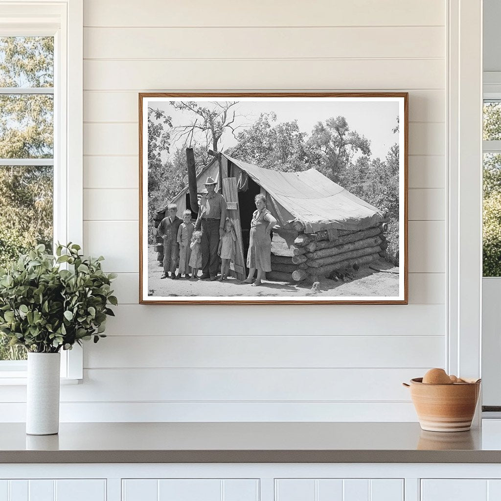 Family with Goat Dairy in Tent Home Sallisaw Oklahoma 1939