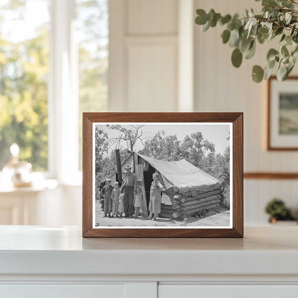 Vintage Family Outside Tent Home Sallisaw Oklahoma 1939