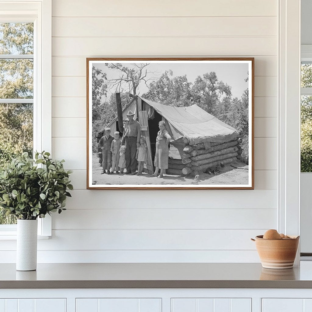 Vintage Family Outside Tent Home Sallisaw Oklahoma 1939