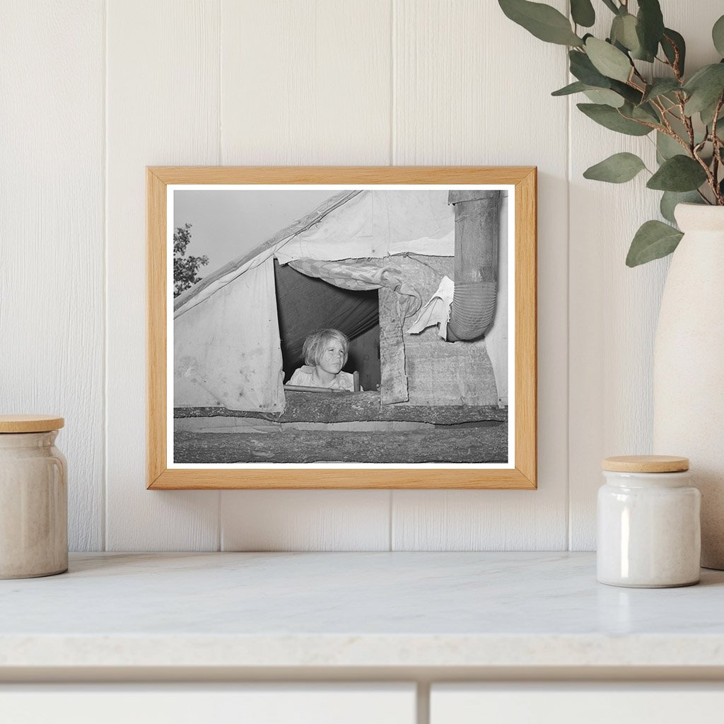 Child in Tent Home Sallisaw Oklahoma 1939