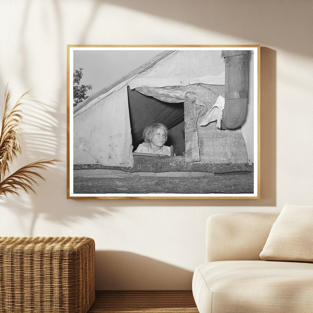 Child in Tent Home Sallisaw Oklahoma 1939