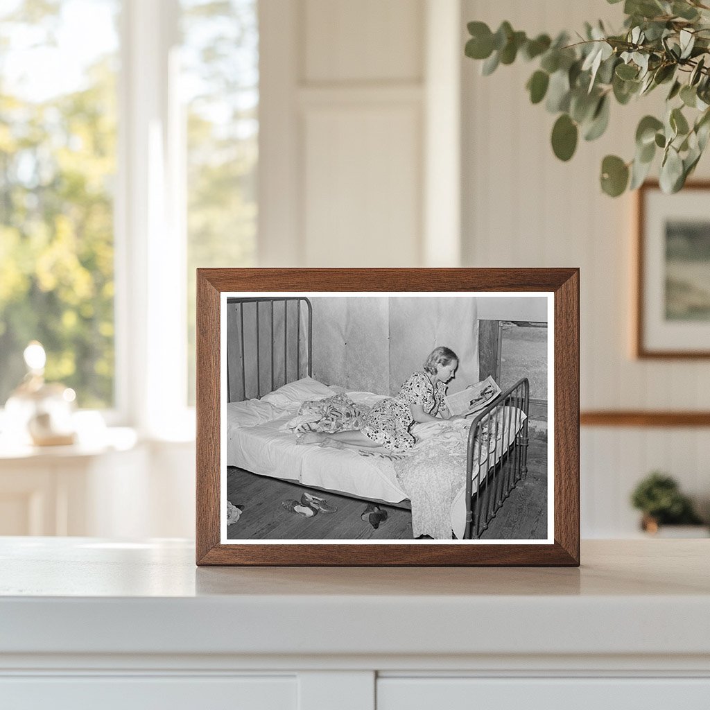 Daughter of Tenant Farmer Reading in Sallisaw 1939