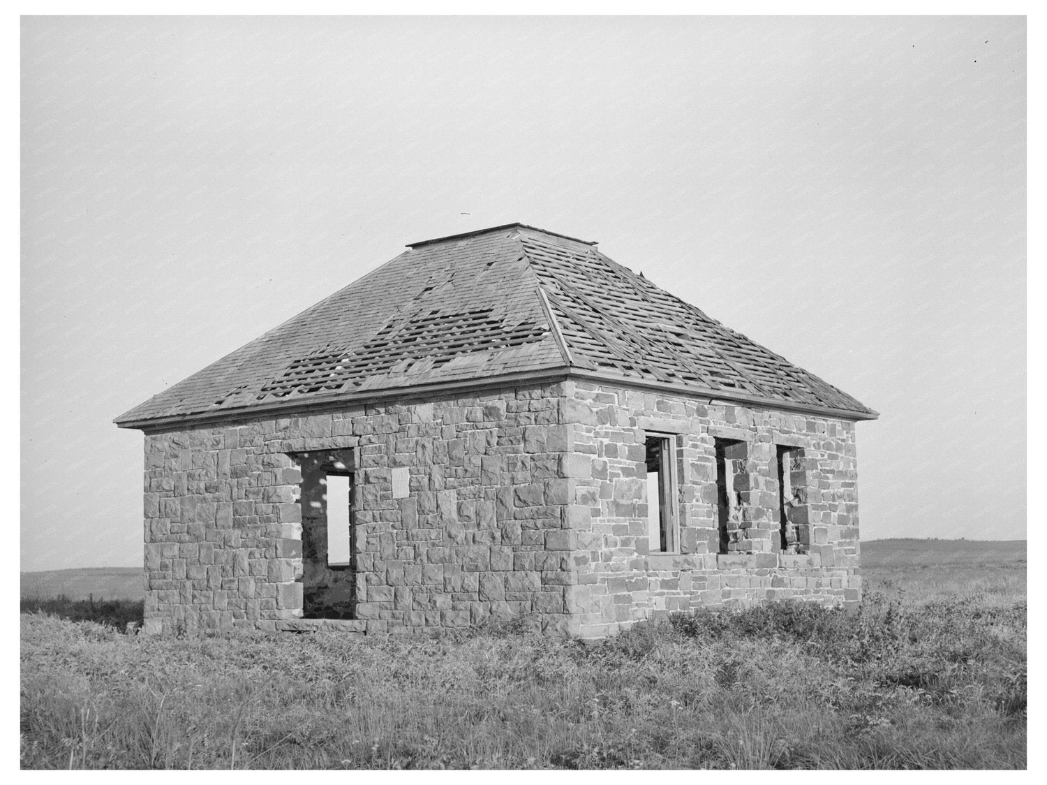 Abandoned Brick Schoolhouse McIntosh County Oklahoma 1939