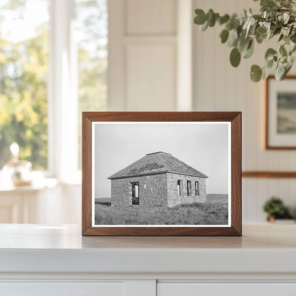 Abandoned Brick Schoolhouse McIntosh County Oklahoma 1939