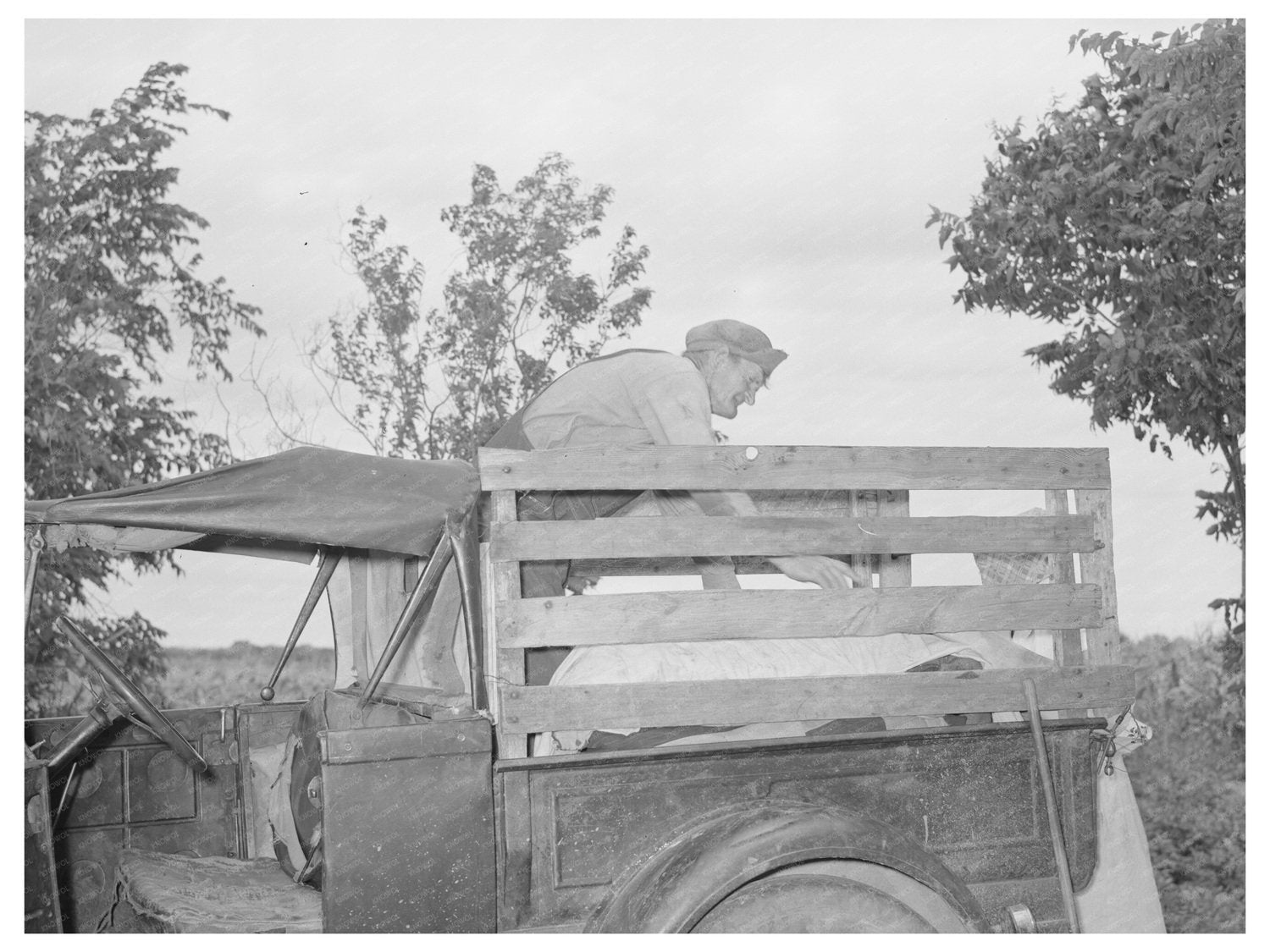 Migrant Family Prepares to Leave Oklahoma for California 1939