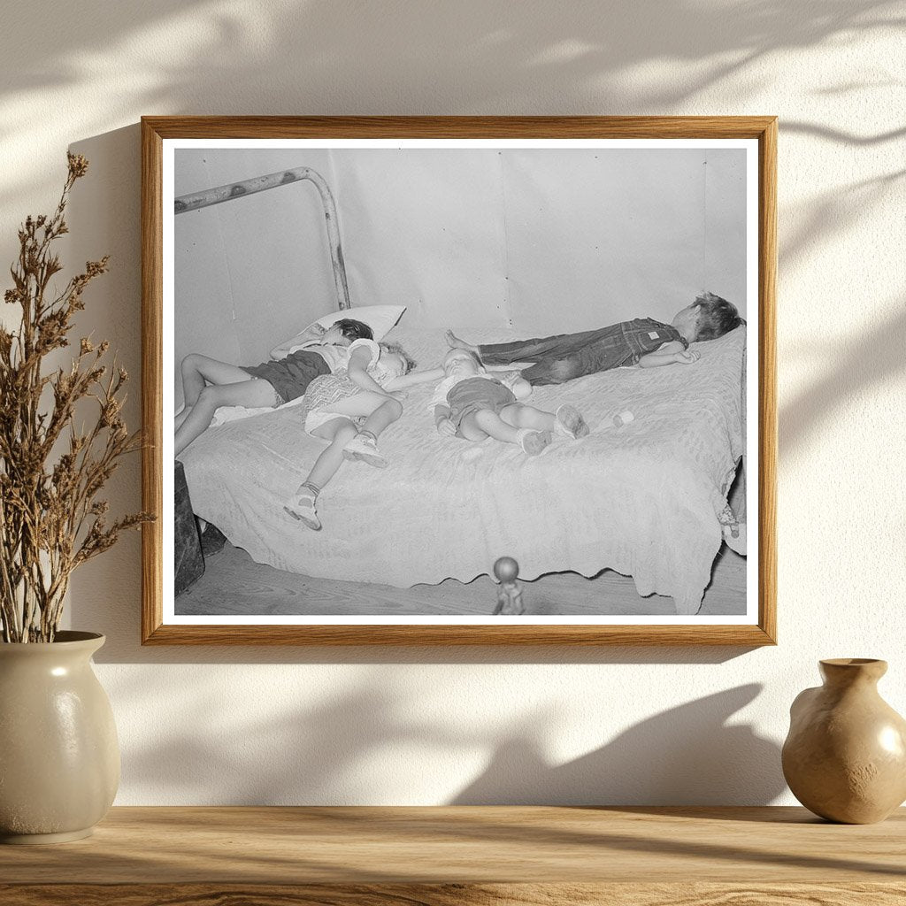 Children Asleep on Bed During Square Dance Oklahoma 1939
