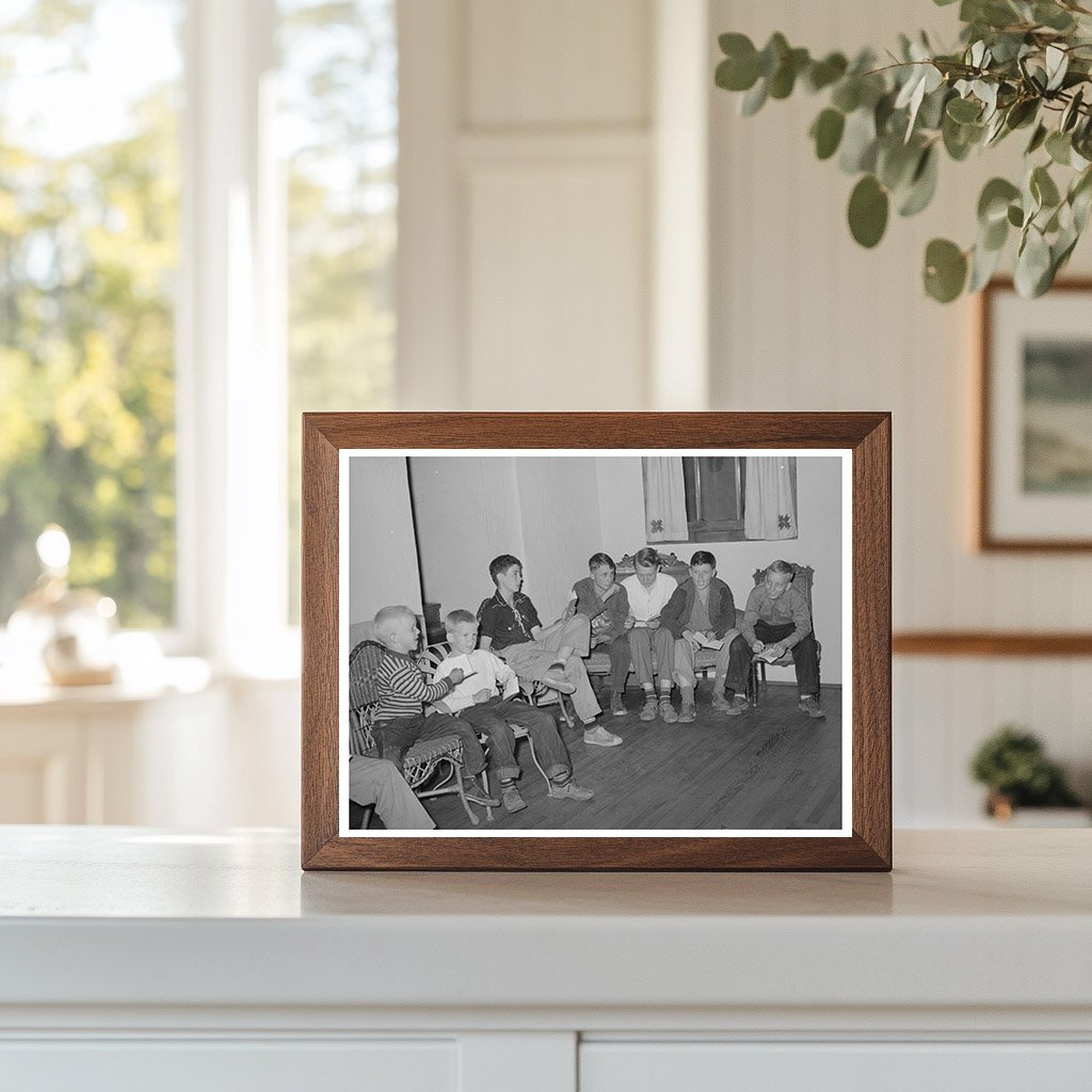 Boys Campfire Gathering in El Porvenir New Mexico 1939