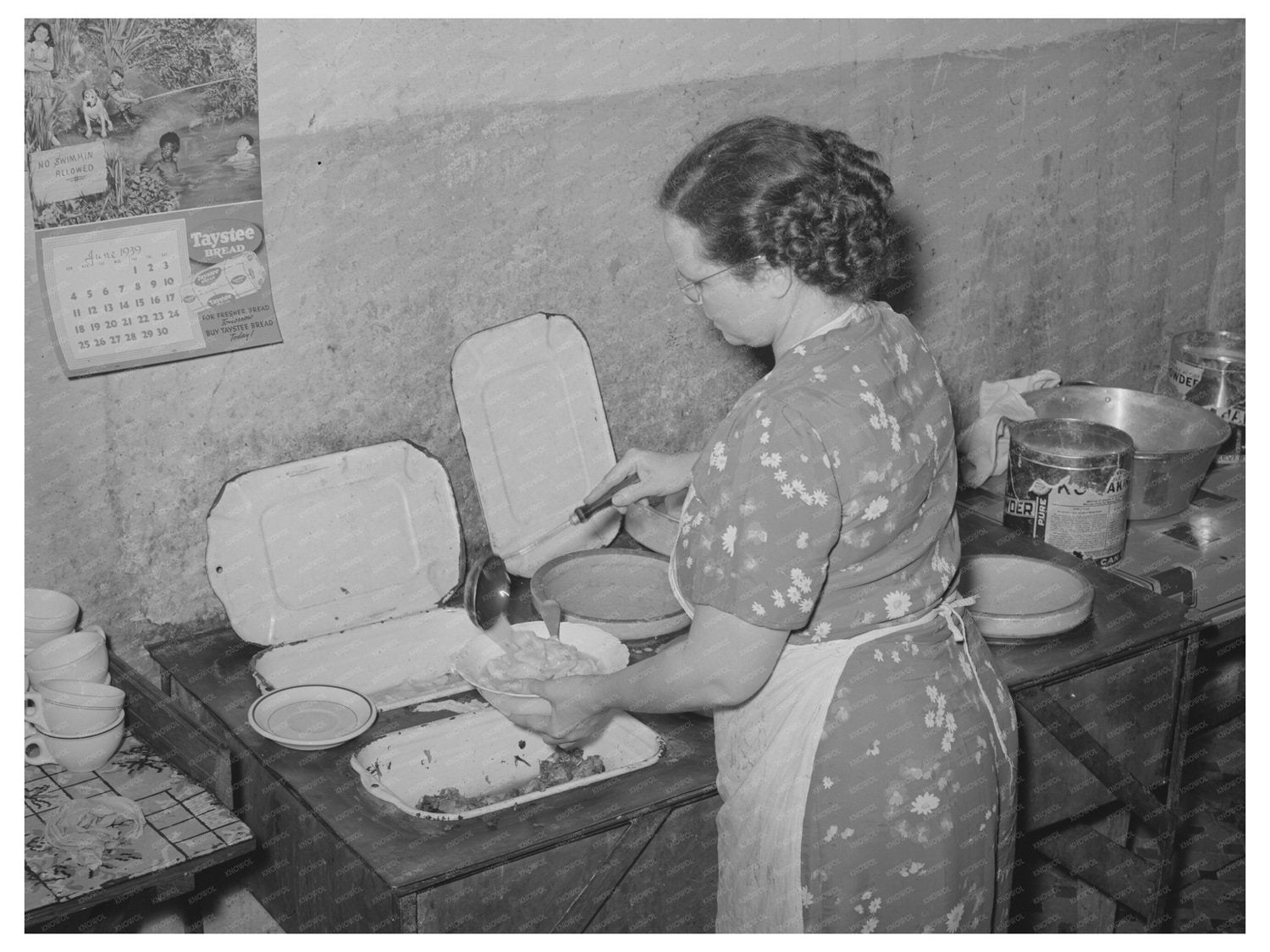 Muskogee Restaurant Scene July 1939 Vintage Image