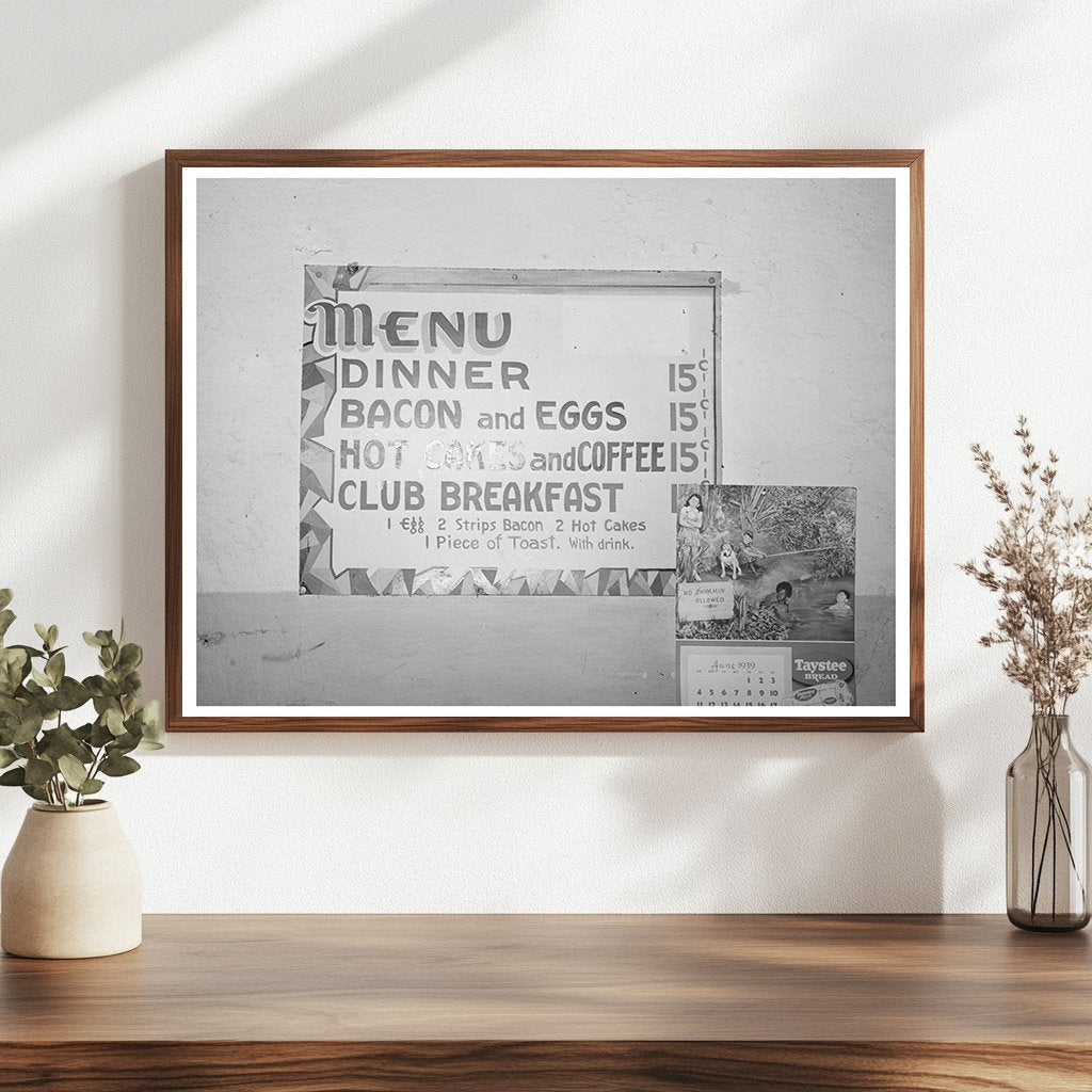 1939 Vintage Family-Style Restaurant Menu Muskogee Oklahoma