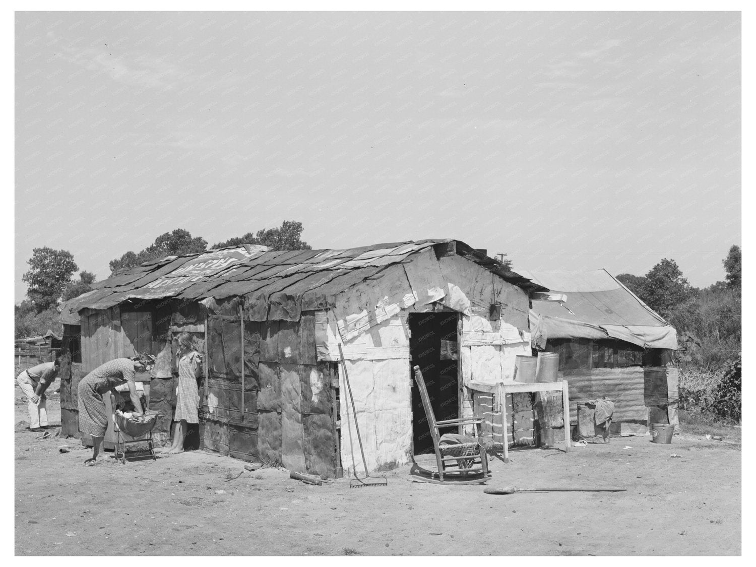 Oklahoma City Family Camp Home July 1939 Vintage Image