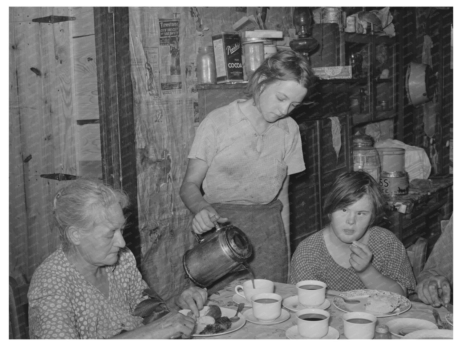 Vintage 1939 Photo of Tenant Farmers Daughter in Oklahoma