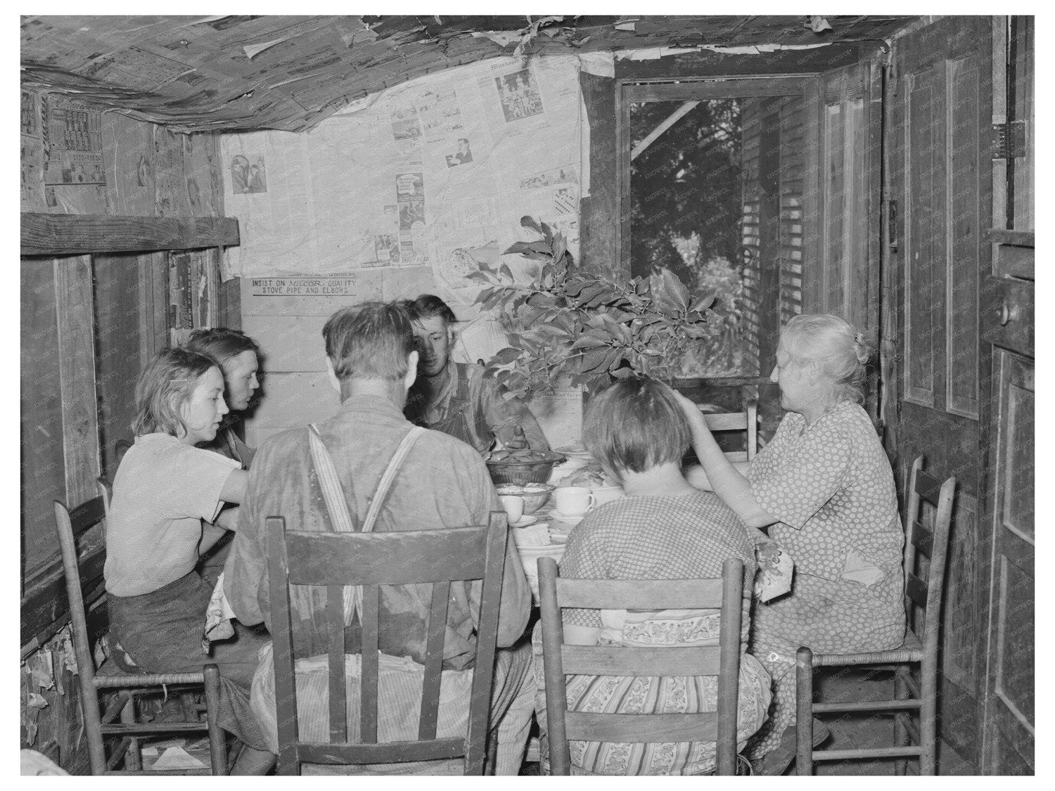Family of Tenant Farmers at Noonday Meal Oklahoma 1939