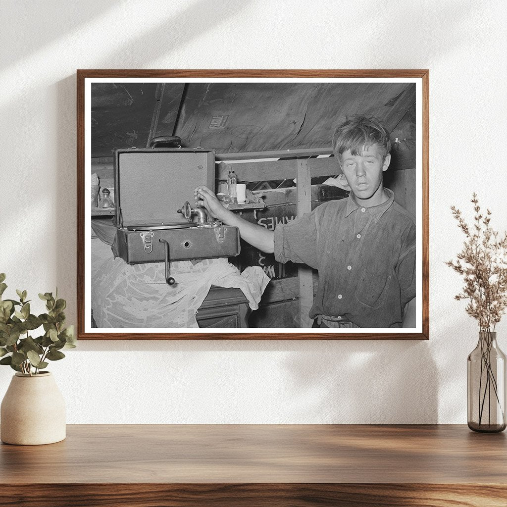 Young Boy Outside Camp Mays Avenue Oklahoma City 1939