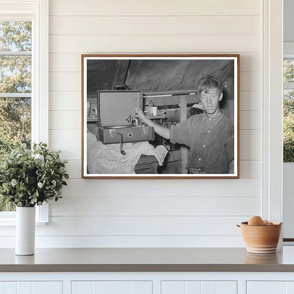 Young Boy Outside Camp Mays Avenue Oklahoma City 1939
