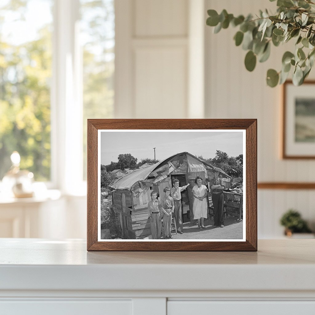 Family in Makeshift Shack Near Mays Avenue Camp 1939