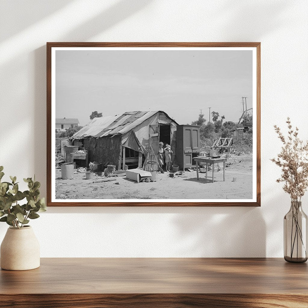 Family in Shack at Mays Avenue Camp Oklahoma City 1939