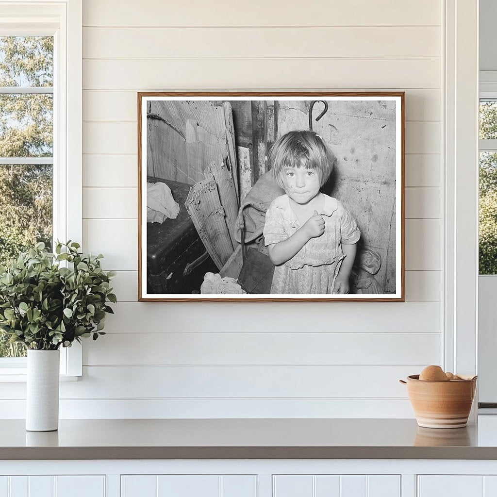 Young Girl by Shack in Oklahoma City July 1939