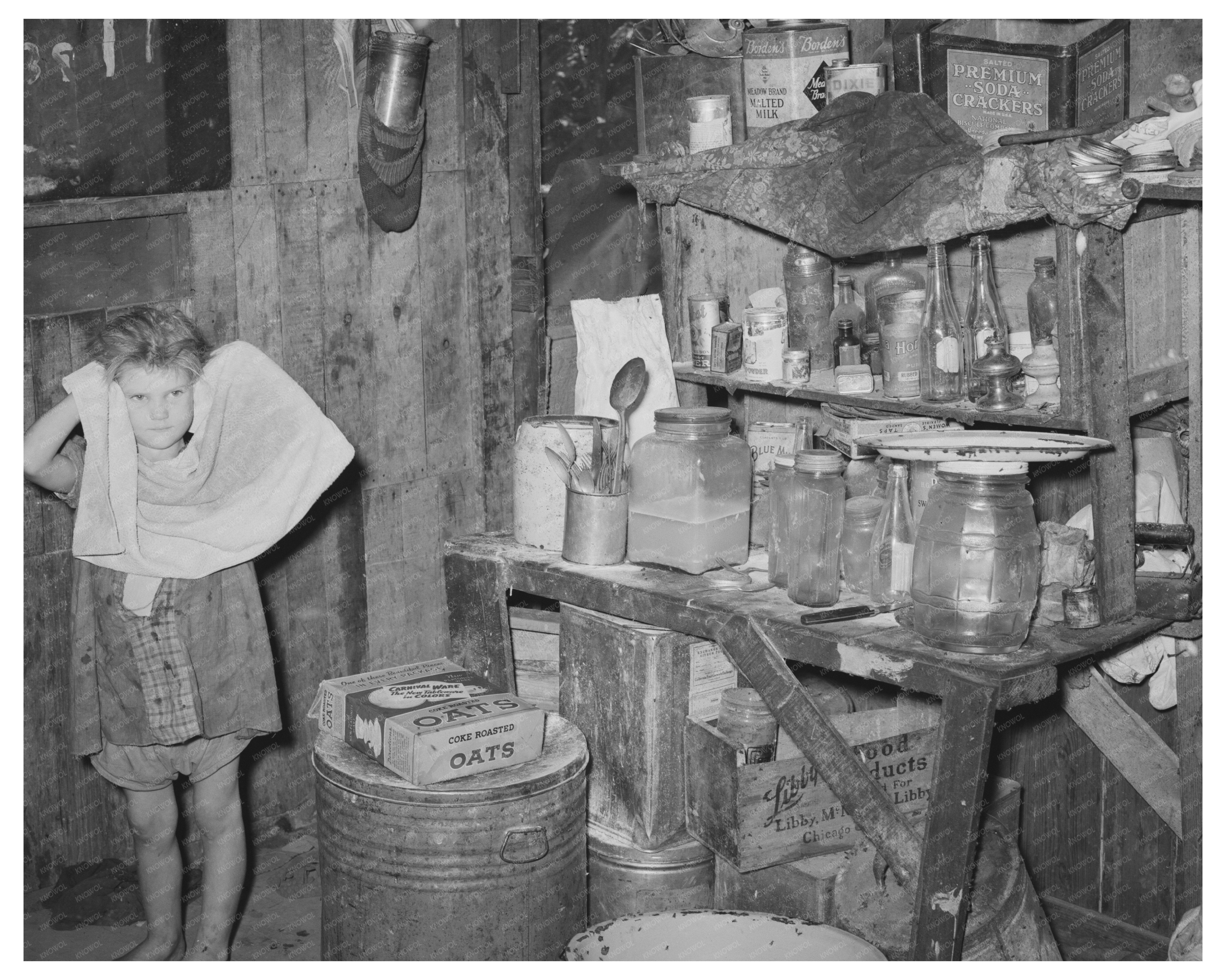 1939 Interior of Family Shack Home in Oklahoma City
