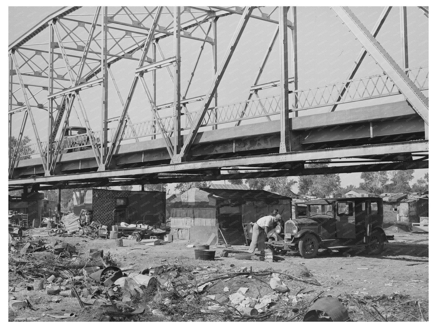 Mays Avenue Camp under Bridge Oklahoma City July 1939
