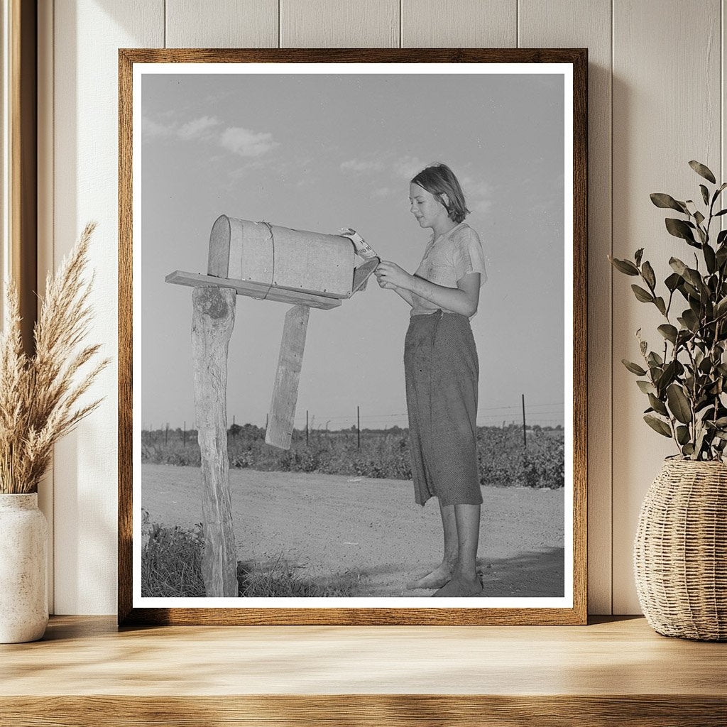 Young Girl Retrieving Mail Muskogee Oklahoma 1939