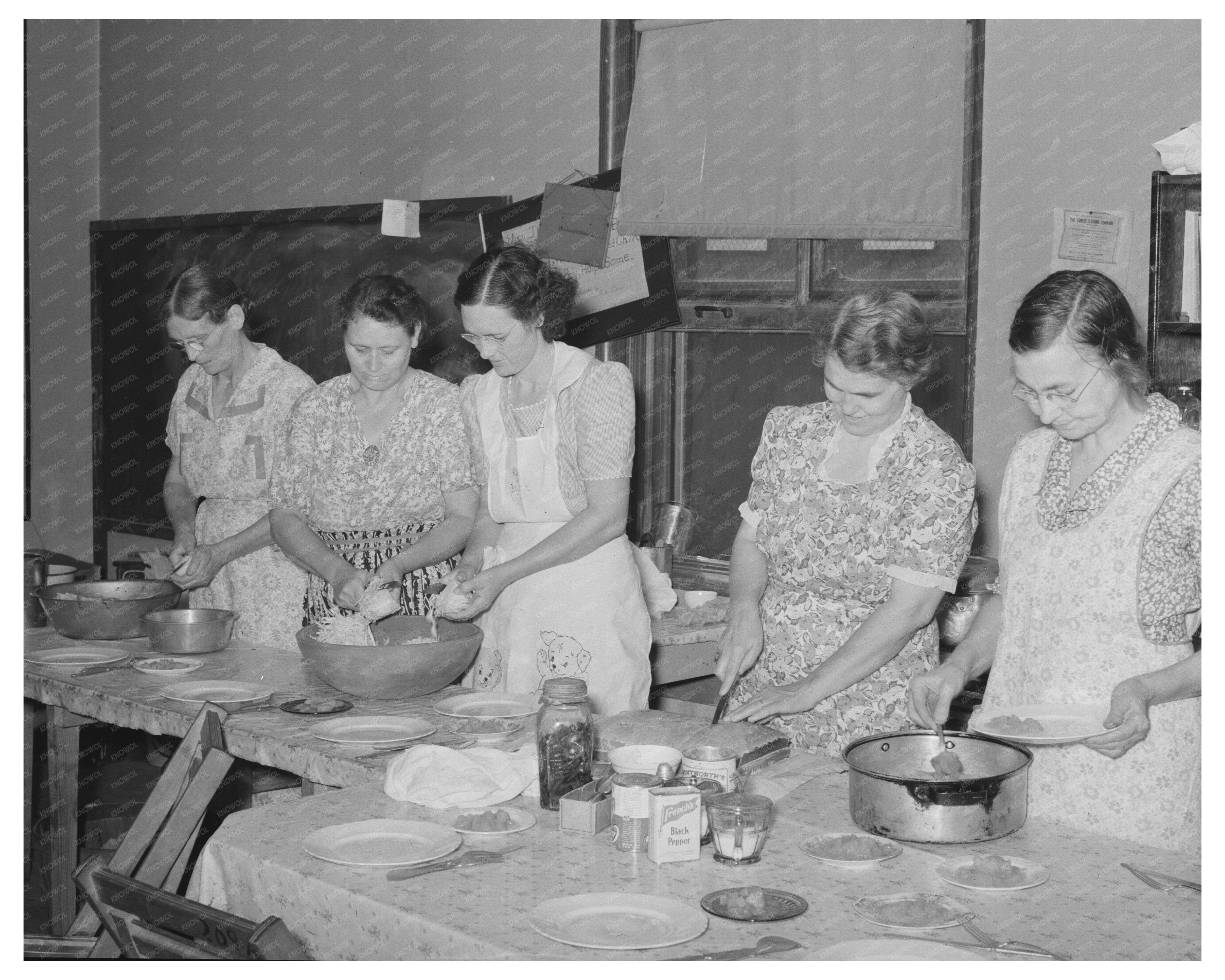 Wives of Oil Workers Prepare Lunch for Picketers 1939