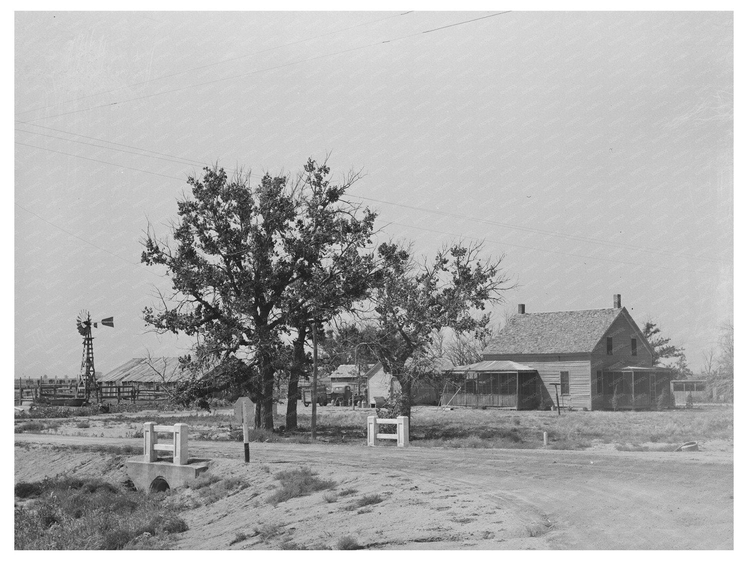 Vintage Farmstead Near Cimarron Kansas August 1939