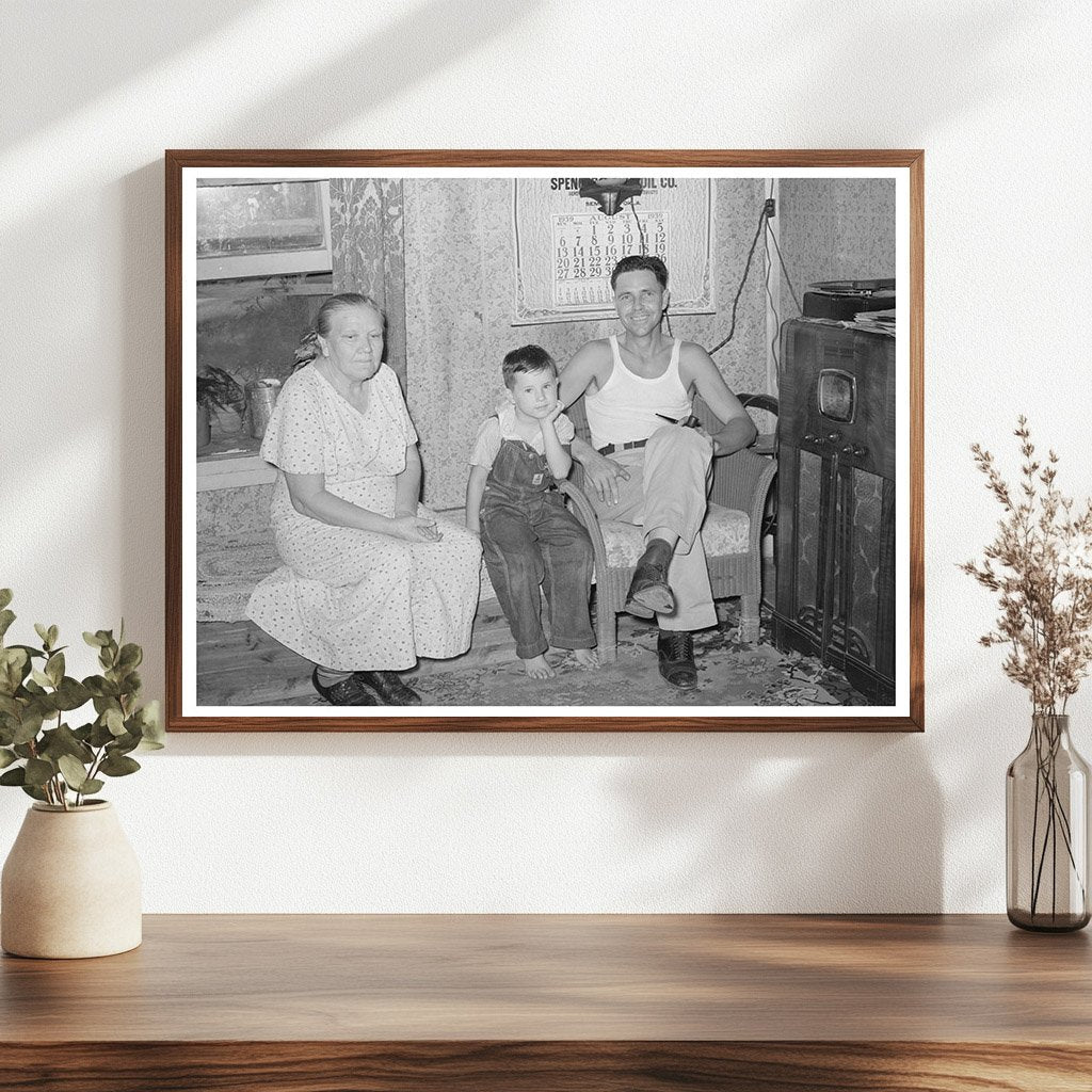 Truck Driver with Family in Seminole Oklahoma 1939
