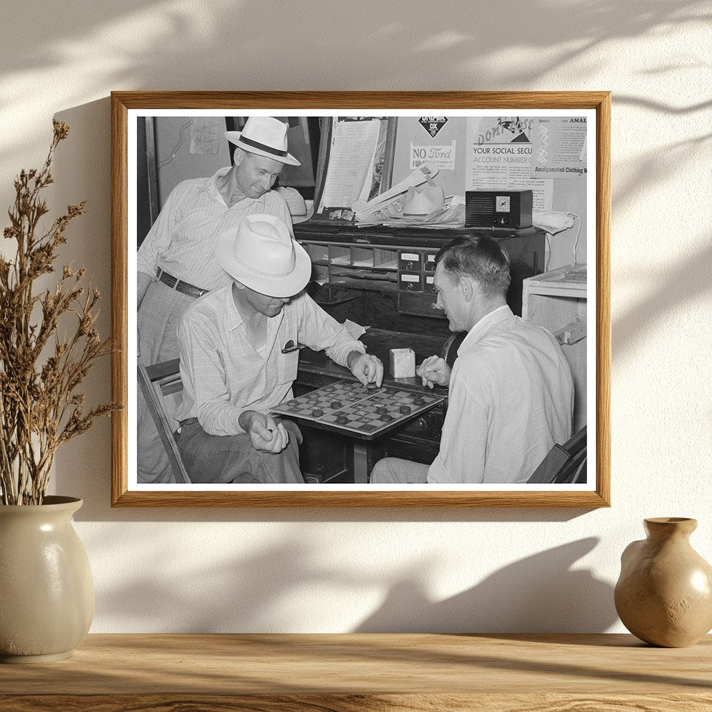 Oil Workers Playing Checkers in Seminole Oklahoma 1939