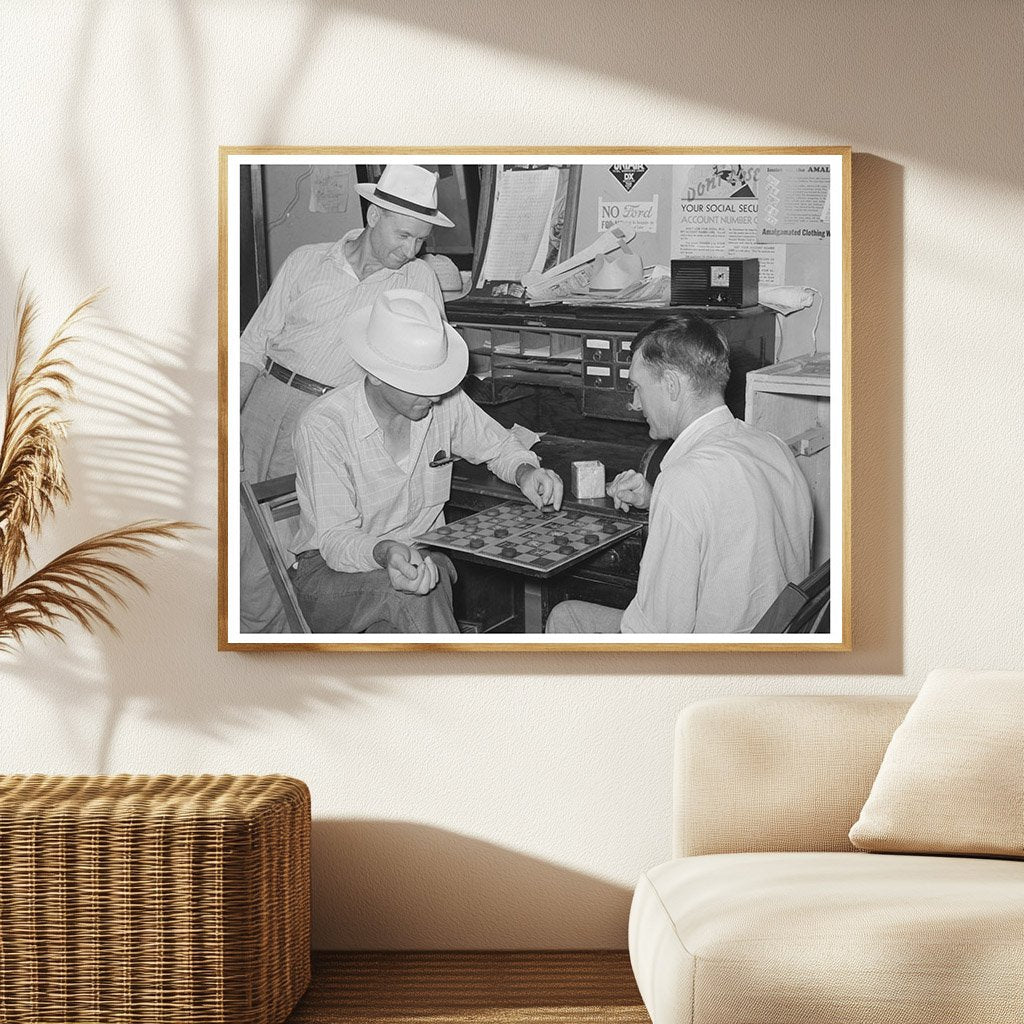 Oil Workers Playing Checkers in Seminole Oklahoma 1939