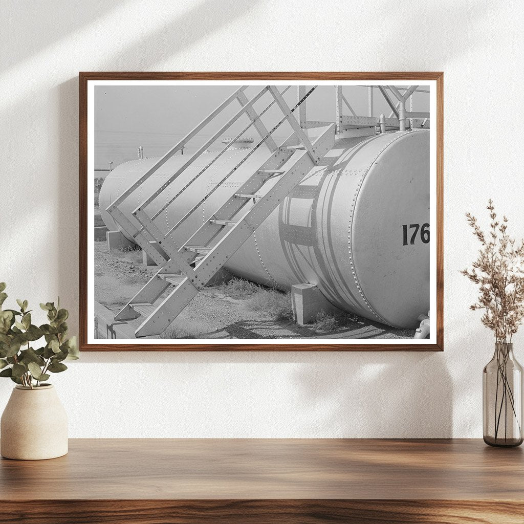 1939 Oil Refinery Storage Tank and Staircase in Oklahoma
