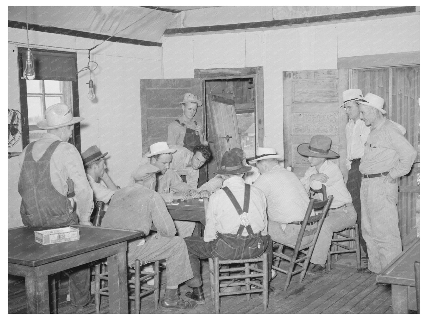 Oil Field Workers Playing Dominoes August 1939 Oklahoma