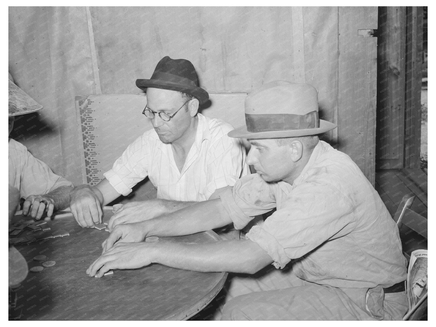 Domino Players at Seminole Oil Field Oklahoma August 1939