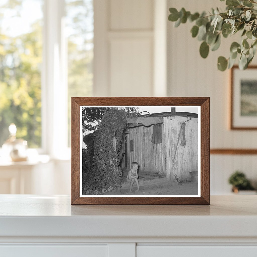 Young Boy on Porch in Seminole Oklahoma August 1939