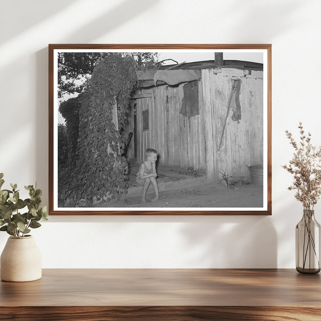 Young Boy on Porch in Seminole Oklahoma August 1939