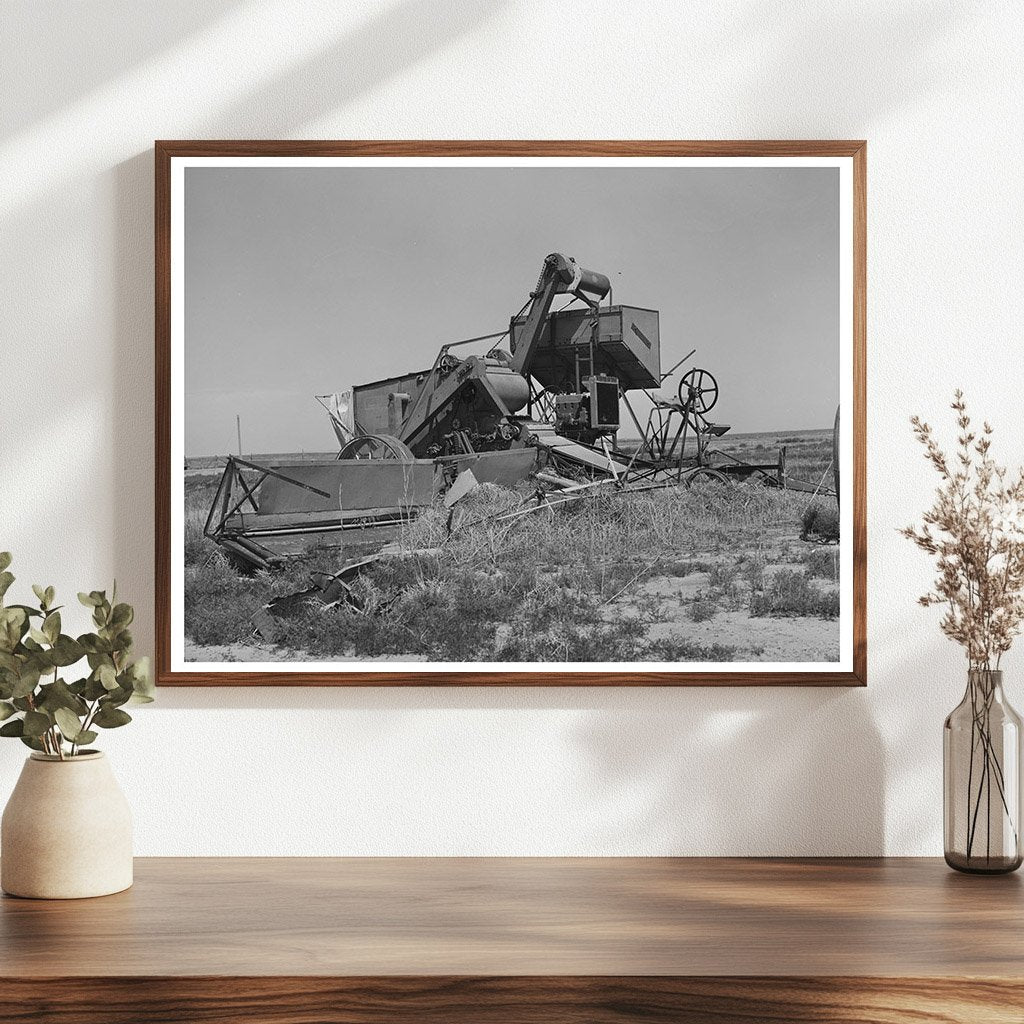 Vintage Unused Combine in Cimarron Kansas August 1939