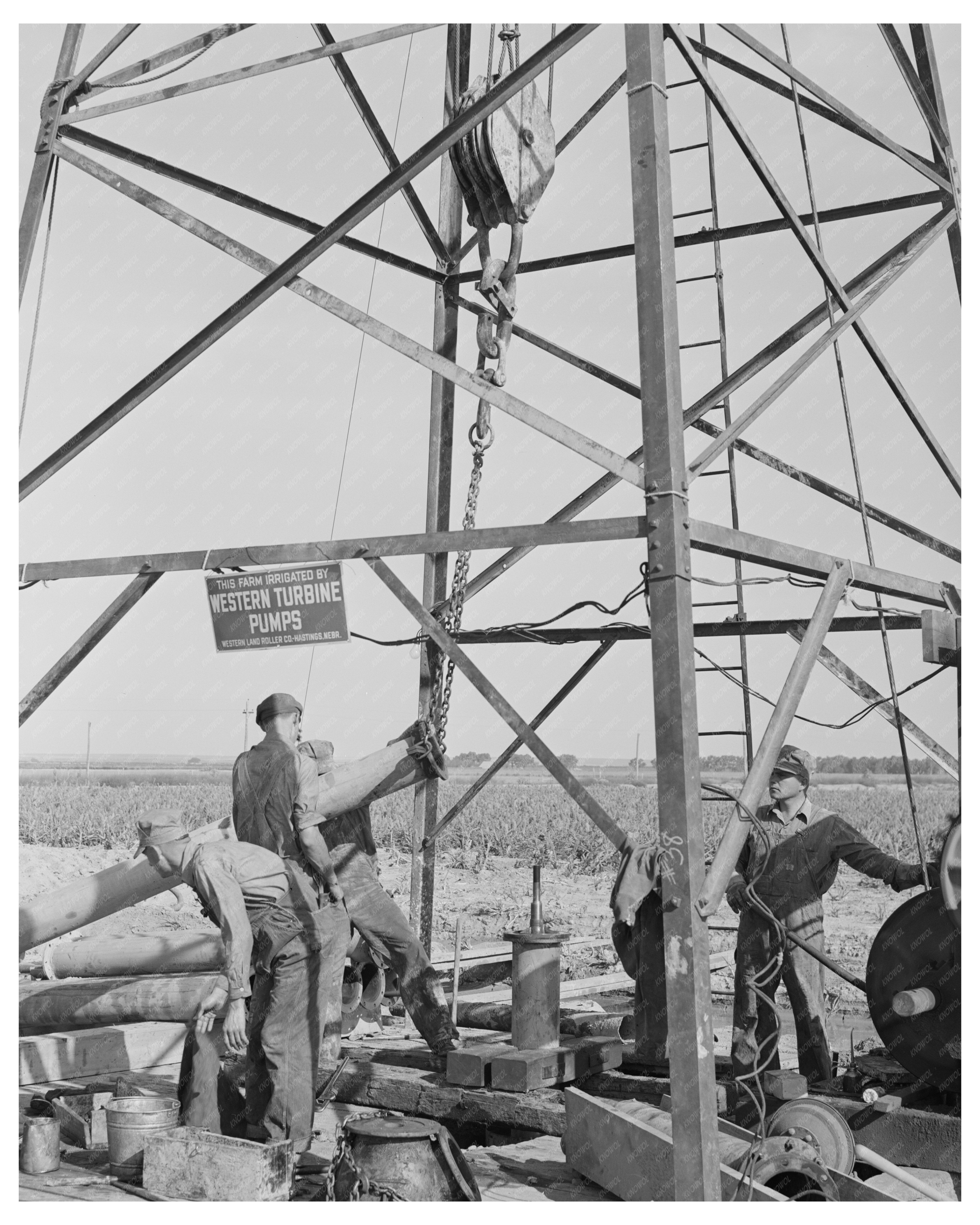 1939 Vintage Image of Well Completion for Irrigation Kansas