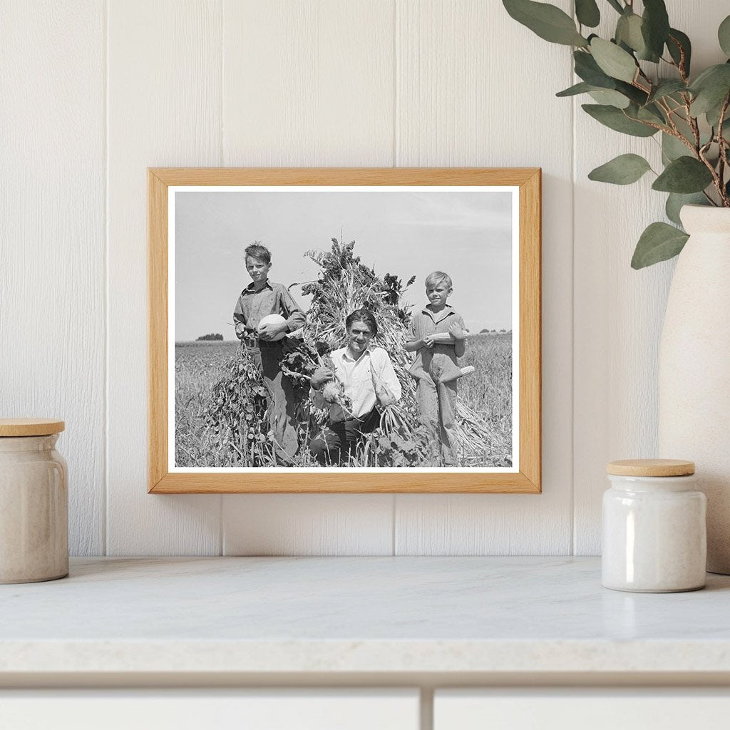 Ernest W. Kirk Jr. with Sons on Farm in Colorado 1939