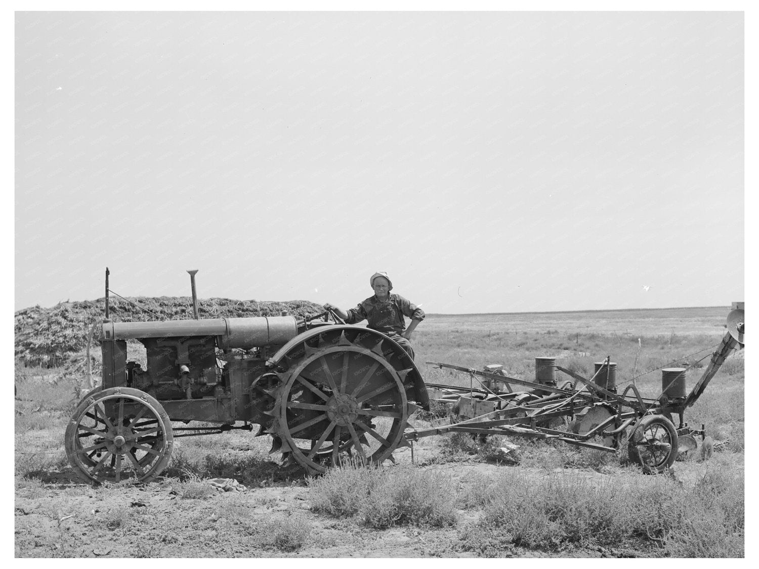 Mr. Bosley Operating Tractor in Baca County Colorado 1939