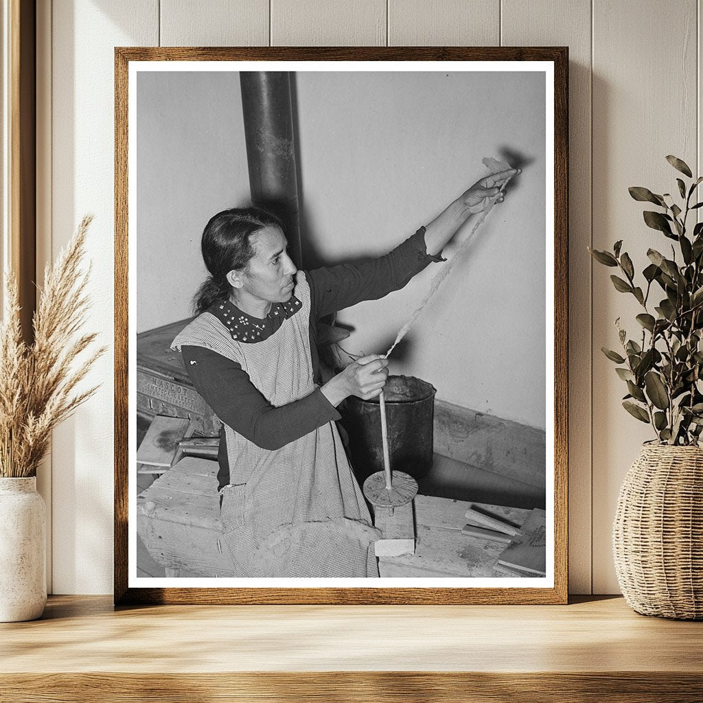 Spanish-American Woman Spinning Wool in New Mexico 1939