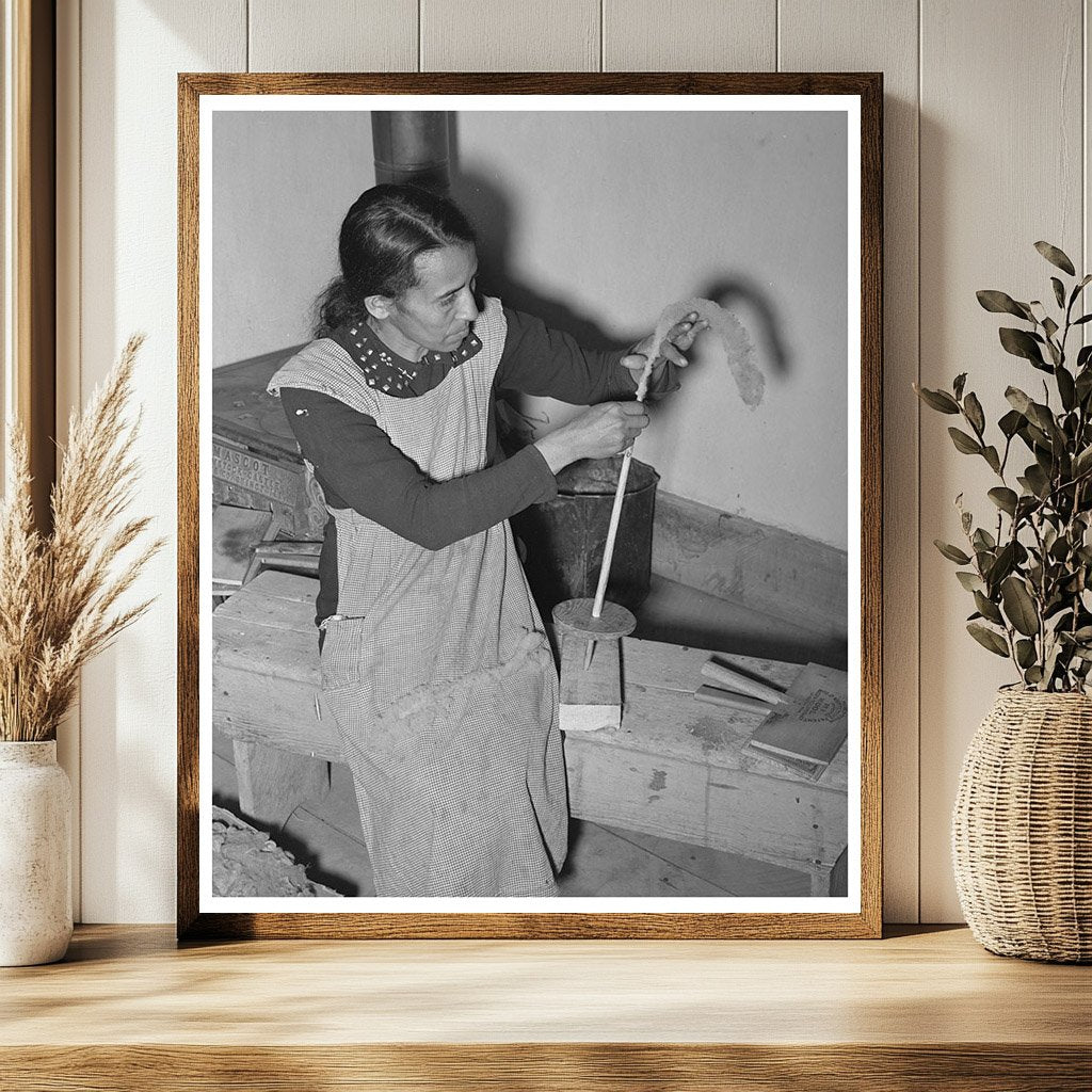 Spanish-American Woman Spinning Wool at WPA Project 1939