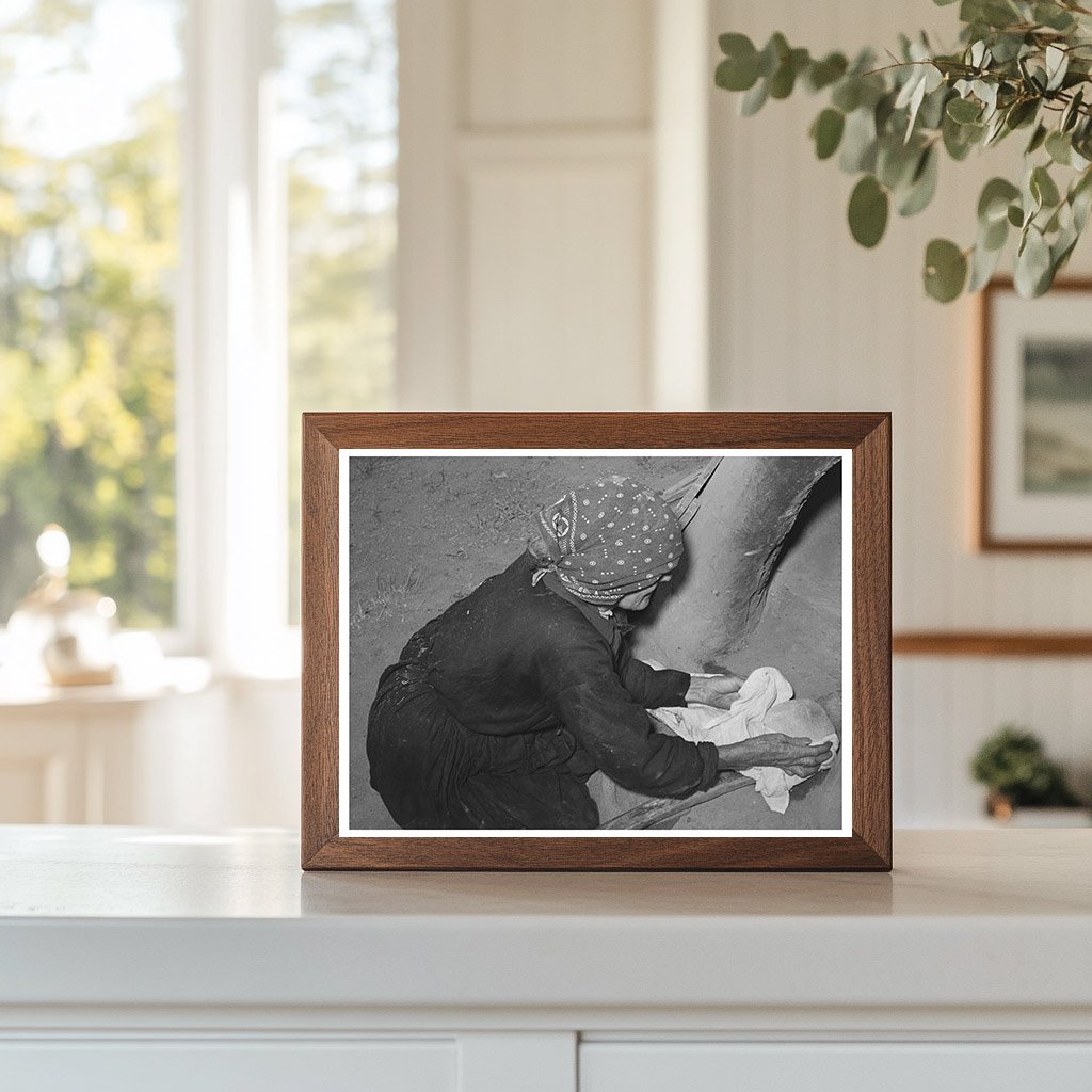 Spanish-American Woman Baking Bread in Taos 1939