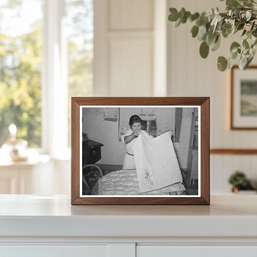Spanish-American Woman Baking Bread Near Taos 1939