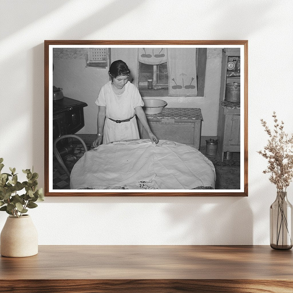 Spanish-American Woman Baking Dough Taos New Mexico 1939